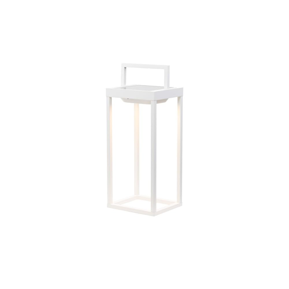 Zafferano Latarnia solarna 2 LED, 37,3 cm, lampa stołowa o mocy 2 W, akumulator i czujnik zmierzchu, kolor czarny