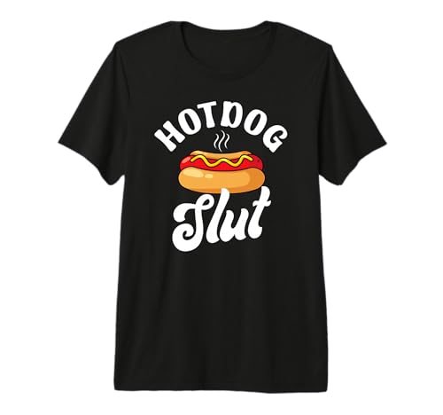 Hotdog Slut Funny Weiner Food Lover Sarcastic Joke Foodie Premium Tri-blend T-Shirt