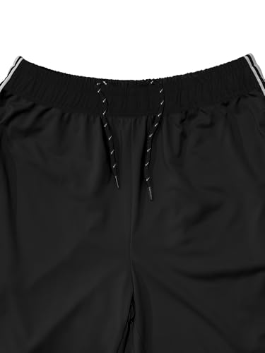 Men's Athletic Pants Open Bottom Loose Fit Straight Twill Sweatpants Striped Track Pants Joggers with Pocket4