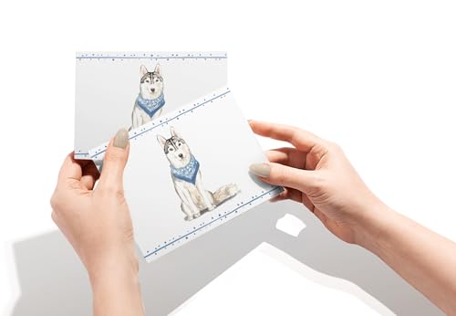 Image of Twigs Paper Siberian Husky Thank You Cards, 12 Blank Dog Stationery Cards