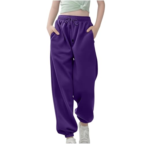 Girls Sweatpants High Waist Drawstring Cute Baggy Joggers Pants Workout Athletic Sport Sweatpants with Pockets