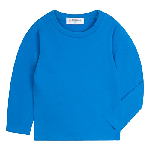 Mud Kingdom Boys Girls Long Sleeve T-Shirt Casual Jersey Cotton Basic Plain Tee Soft
