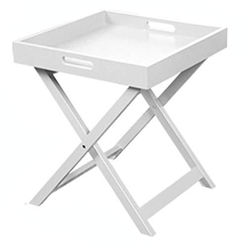 - Mesa de centro, sala de estar simple, pequeño apartamento, sofá multifuncional, mesa auxiliar plegable, dormitorio, mesita de noche, escritorio de estudio, 2 colores, 16 × 16 × 18 pulgadas. Estilo