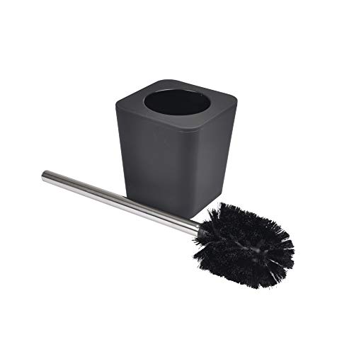 douceur d'intérieur, Brosse Wc (11.6 x 11.6 x 38.2 cm) Vitamine Noir, Plastique Soft Touch