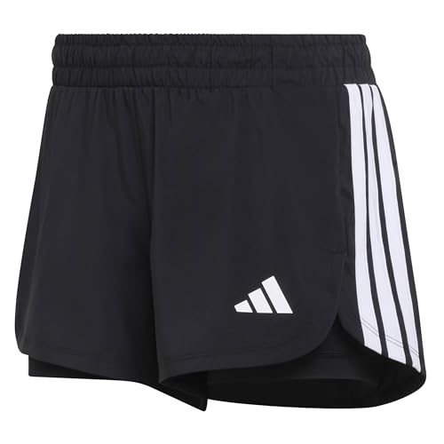 adidas Damen Pacer Workout Woven 2In1 Shorts, Black, M