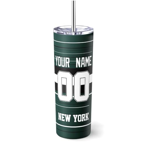 Image of New York J Tumbler 20oz Travel Mug Custom Name and Number Gifts