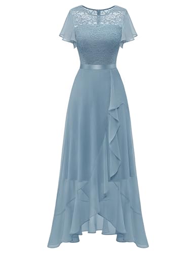 Image of BeryLove Formal Dresses for Women 2026 Wedding Guest with Slit Cocktail Elegant Lace Long Prom Dress