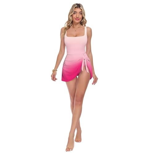Maillot de bain blanc pêche dégradé et décolleté clavicule pour silhouette sculptée