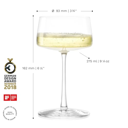 Stölzle Lausitz Coppe Champagne Power Set di 6, 275 ml – Eleganti Bicchieri in Cristallo per Champagne, Spumante & Prosecco – Alta Qualità Made in Germany – Lavabili in Lavastoviglie - immagine 3