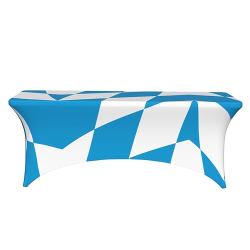 Nappe imprimée drapeau bavarois ajustée table 1,8m et housses - 3