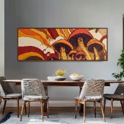 Tableau champignon panoramique encadre pour habiller un mur vide - 4