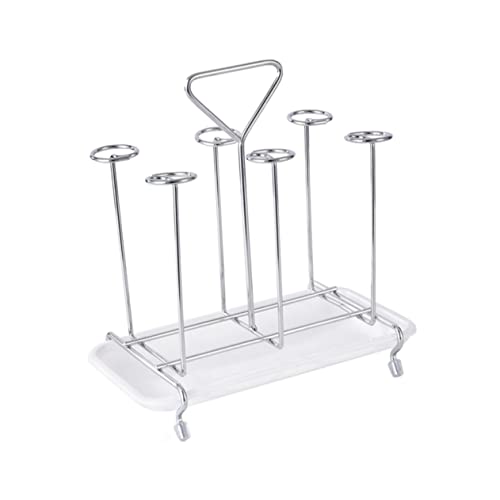 MUCKLILY Iron Mug Stand Holder Stylish Cup Drying Rack with Stable Square Base for Kitchen Organization for Storing and Displaying Mugs Glasses and Cups