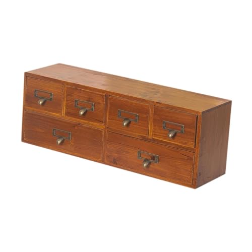 rongweiwang Organizador de Escritorio Multifuncional de 6 cajones, para Madera, Ideal para Oficina, Escritorio y hogar, tocador, Documentos, sobremesa, Caja Almacenamiento para Madera con 6 cajones. - imagen 8