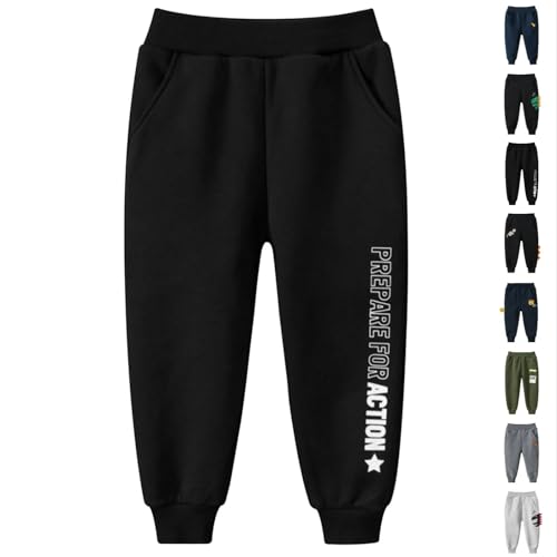 Baby Boys Sweatpants Fleece Lined Elastic Waist Jogger Pants Toddler Casual Cinch Bottom Pull on Athletic Playwear w/Pockets3