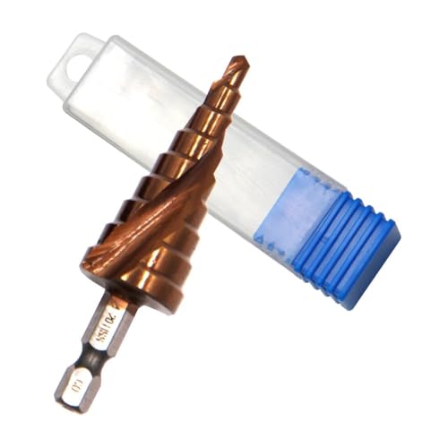 Lagnlnaoy M35 Cobalt Containing Hexagonal Spiral Step Drill Stainless Steel Tapping 4-20mm Pagoda Drill 1PC Cutting Tool Drilling Bit Tool