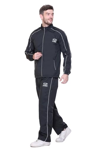 Image of Track Suit for Men | Regular Fit | Sports Wear | Winter Wear | Moisture Wicking | Men's Tracksuit Nylon Zip Closure Regular Fit with 2 Side Zipper Pockets Stand Collar Track Suit For Men