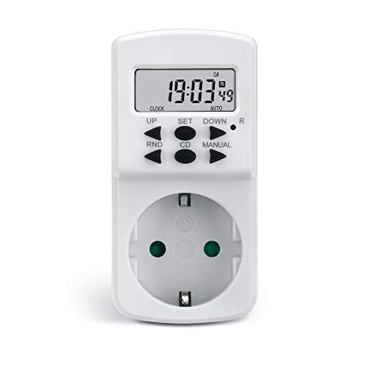 conecto Digitale Zeitschaltuhr für Steckdose | 1,5" LCD-Display | 8 Schaltprogramme (Wochen-/Tages- und Minutenprogramm) | Schutzklasse IP20 | Kindersicherung | 1800W | Back-Up Reserve-Akku | weiß