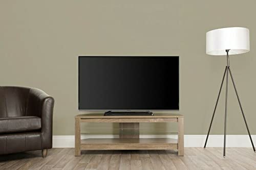 QJYNS Tv-Eckmöbel Aus Gesägtem Eichenfurnier In Holzoptik Mit Glasregal...