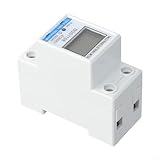 Einphasiger Energiezähler, LCD Digitaler KWH Watt Stunde Elektrozähler 220V 80A für Home Stromverbrauch Überwachung Schienenmontage