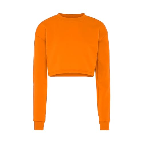 Pull à manches longues orange pour femme, le maillot de survêtement idéal pour le running chic.