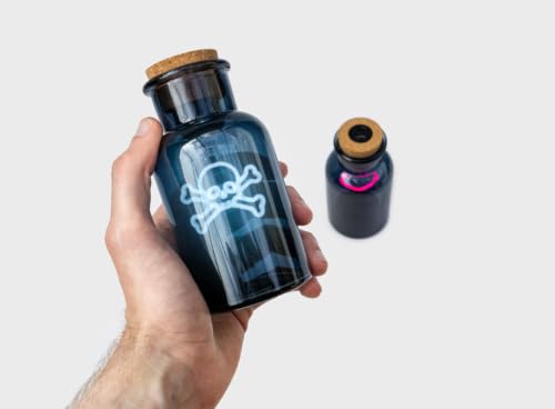 Image of Suck UK Poison Potion Skull Bottle Lamp | Gothic Home Decor & Horror Decor | Neon Light in Bottle | Halloween Lights & Halloween Home Decor | Gothic Decor & Mood Lighting | Halloween Night Light