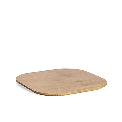 Panera con tapa de bambú Zeller 25382 elegante de metal y madera 5