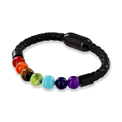 Believe London Bracelet Chakra Avec Pochette A Bijoux Et Carte De Signification Bracelet Reglable Pour S Adapter A N Importe Quel Poignet 7 Chakras Pierres Naturelles De Guerison Reiki Yoga Sans Metal