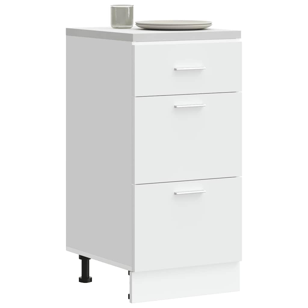 vidaXL Unterschrank Lyon Weiß 40x46x81,5 cm Holzwerkstoff,Küchenschrank, Gastronomieschrank, Gastro Möbel, Küchenmöbel, Aufbewahrungsschrank