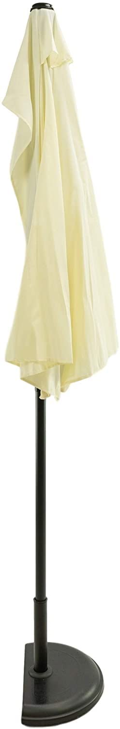 Megashopitalia Parasol ścienny, półksiężyc, okrągły, aluminiowy, do użytku na zewnątrz, do ogrodu, 270 x 135 x 250 cm, beżowy, bardzo duży