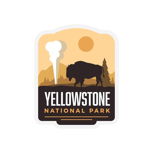 Image of Vagabond Heart Yellowstone National Park Sticker - Weatherproof Vinyl Souvenir Decal - Yellowstone Merchandise
