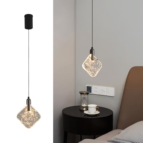 Lampes suspendues carrées ultra-fines Bubble Crystal contre le manque de place et de clarté