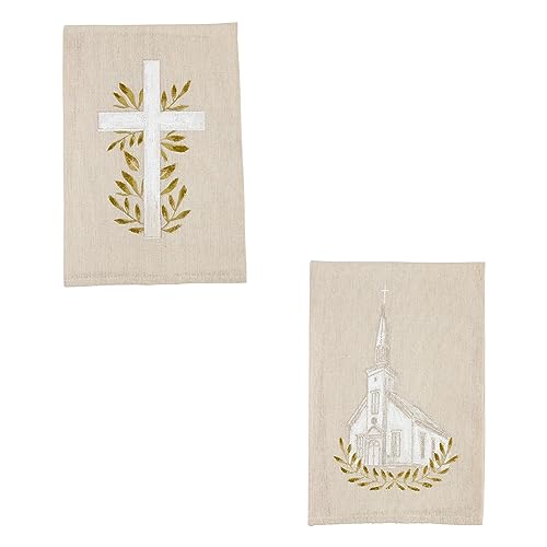Mud Pie Cross Church Painted Towels, Church; 21" x 14' by Mud Pie - Image 2