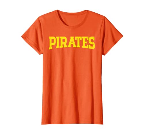 Pirates Vintage Buccaneer Sea Crew Costume Men Women Kids T-Shirt, Women, Orange, 3X-Large