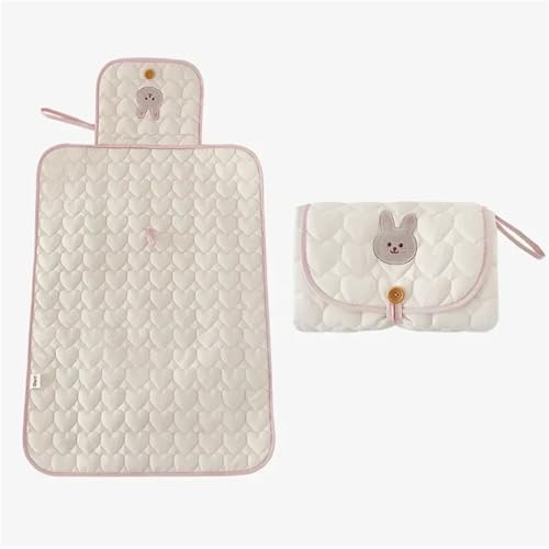 ZFIHAV Cubrecamas Lavables 2pcsNew Foldable Diaper Changer, Waterproof Pad,Bedding, Mattress, Replacement Cover(Pink)