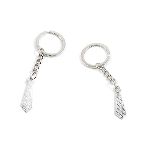 100 Pieces Keychain Keyring Door Car Key Chain Ring Tag Charms Supply M2ZN4M Tie Necktie