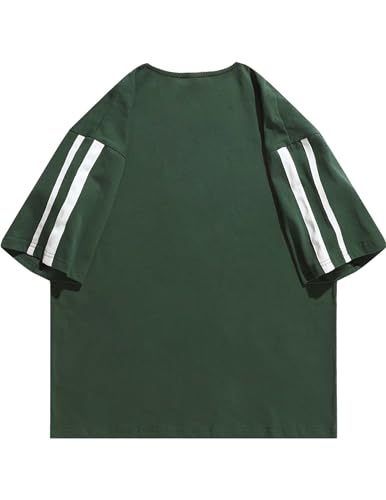 Aelfric Eden Graphic Tees Y2k Women Oversized T Shirts Striped Patchwork Crewneck Unisex Streetwear Tops
