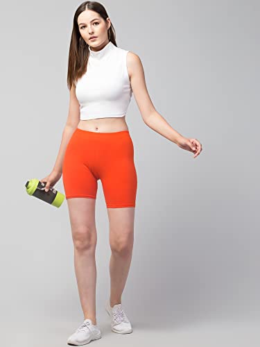 Image of Women's Cycling Shorts - Skin Fit Stretchable Tights for Gym, Sports, Running, Yoga & Layering Under Dresses - High-Waist, Seamless, Moisture-Wicking