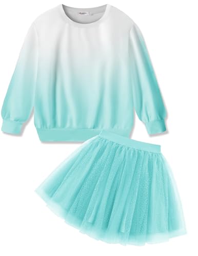 Image of Arshiner Toddler Girl Clothes Long Sleeve Pullover Sweatshirt and Tutu Skirt 2 Piece Outfits Kids Clothing Set Party Dress
