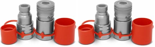 Image of Summit Hydraulics 5 /8 inch SAE -10 Flat Face Hydraulic Quick Connect Couplers /Couplings Set with Dust Caps (Pack of 2)
