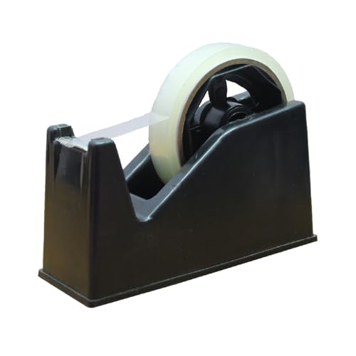 Heavy Duty Desktop Tape Dispenser Cellotape Dispencer Weighted Non-Skid Base Ideal for Home Office (Black)