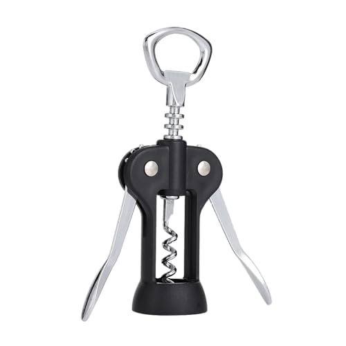 RoyalFord Wine Bottle Opener Stainless Steel Wing Corkscrew RF10773 Dishwasher Safe Marks & Stains Resistant Ergonomic & Hygienic Design Black