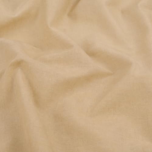 Image of Soimoi Beige Solid 60 * 60's Cotton Cambric Fabric by the Yard, 56 Inch Wide Light Weight Material Suitable for Kurtis, Blouses, Kids Clothing, Tunics, Dresses and Summer Apparel
