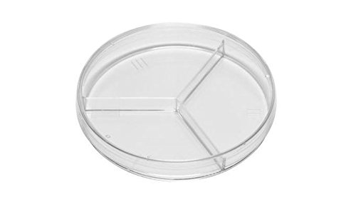 Kord-Valmark 2912 Polystyrene Petri Dish, Stackable Tri-Plate, 100mm Diameter, 15mm Height, 7.32 cu. in. Capacity, Pack of 500