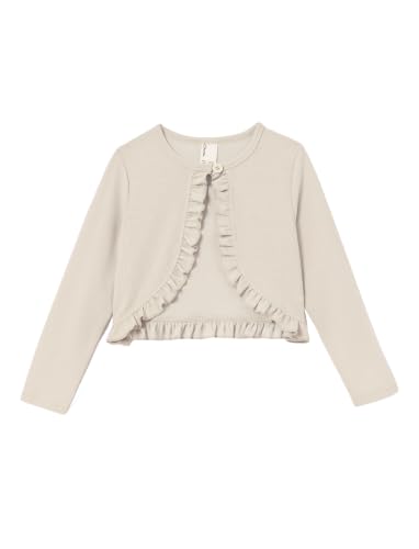 Image of PATPAT Girls Cardigan Bolero Size 4-12 Years Kids Knit Long Sleeve Ruffle Open Front Button Cover Up Cropped Tops for Girls