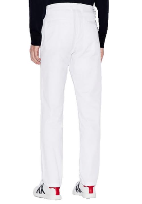 A | X ARMANI EXCHANGE Men's Basic Stretch Dobby Chino, White, 30R2