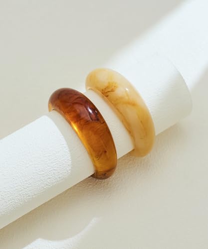 WOWORAMA Acrylic Resin Cuff Bracelet for Women Colorful Acrylic Dome Open Bangles Beige Tortoise Brown Chunky Mottled Acetate Resin Bracelets Jewelry