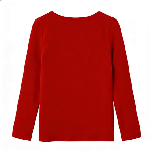 Image of Niyage Toddler Soft Thick Crewneck Tee Tops Girls Comfort Basic Long Sleeve T-Shirt