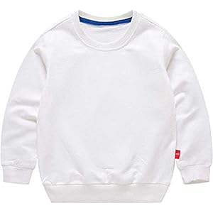 HAXICO Unisex Kids Solid Cotton Thin Pullover Sweatshirt T-Shirt Toddler Baby Crewneck Long Sleeve Tshirts Tops Blouse