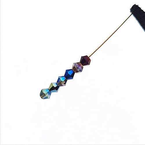 INSPIRELLE Approx 2400pcs 4mm Electroplated Multicolor Bicone Beads for Jewelry Bracelet Making Bulk Faceted Crystal Glass Briolette Beads