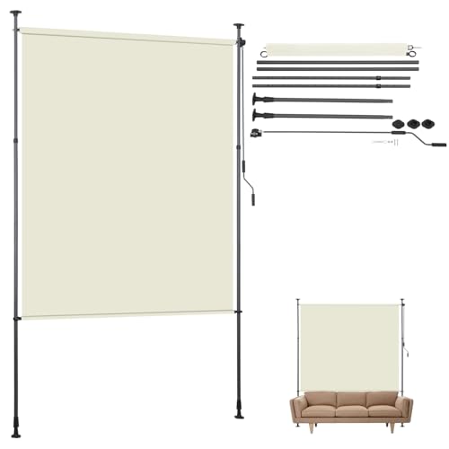 Vertikale Markise, wasserdicht, UV-beständig, 120 x 270 cm, für den Außenbereich, Balkon, aufrollbar, perfekt für Garten, Terrasse und Terrasse, Sichtschutz Vertikale Markise, wasserdicht, UV-beständig, 120 x 270 cm, für den Außenbereich, Balkon, aufrollbar, perfekt für Garten, Terrasse und Terrasse, Sichtschutz